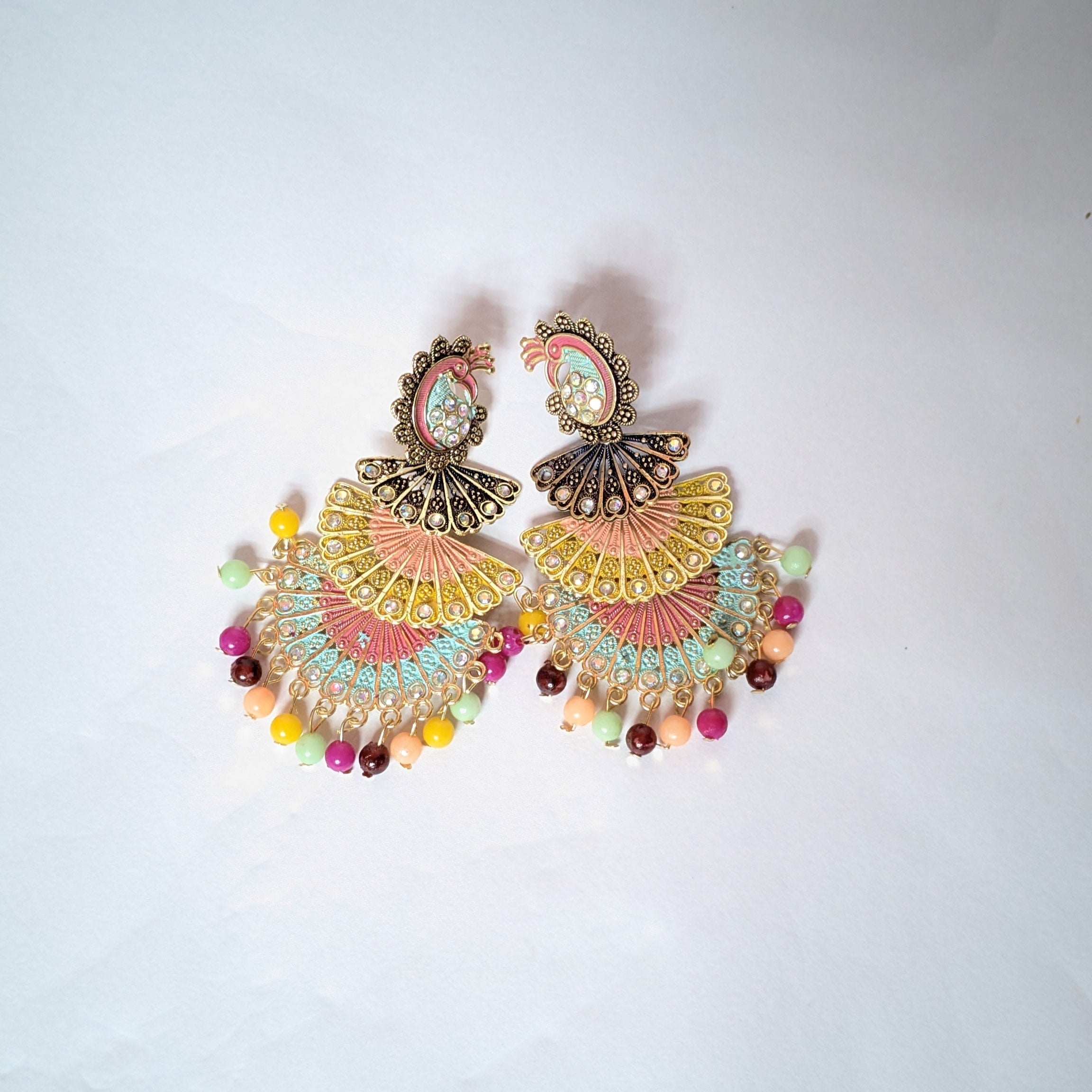 SATI Aesthetics Anti-Tarnish Layered Ethnic Danglers