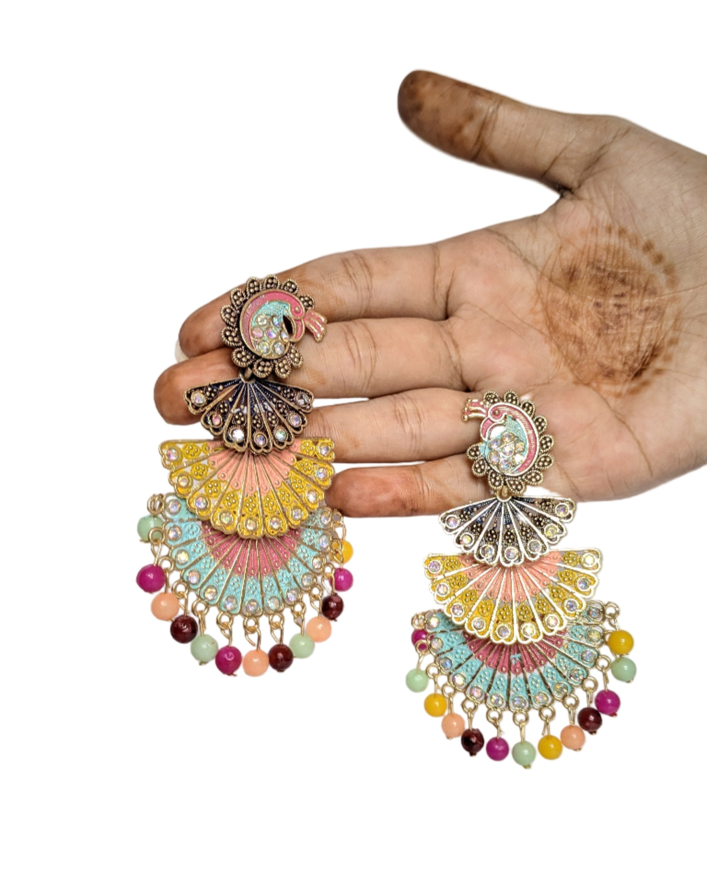 SATI Aesthetics Anti-Tarnish Layered Ethnic Danglers